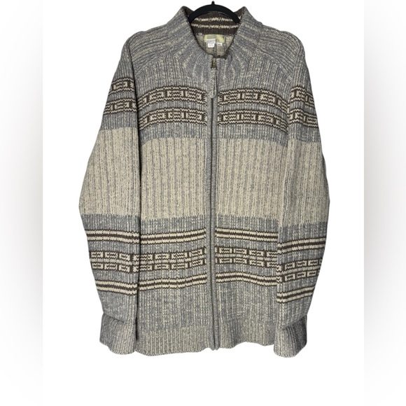 The Territory Ahead XXL Lambswool Full Zip Sweater Jacket Western Eagle Pattern - Picture 2 of 9